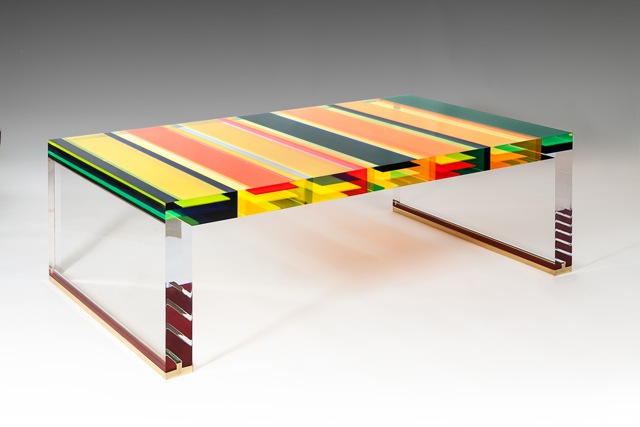 Tavolino in plexiglass vari colori stratificati