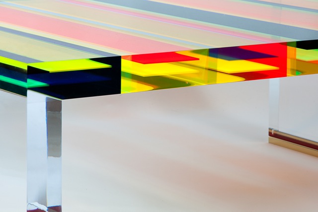 Tavolino in plexiglass vari colori stratificati